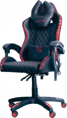 SILLA GAMER INCLINACION RESPALDO 145 CLASE 4 140-150KG NGS-01 FOAM 350MM 63CM*64CM*121-131CM COJIN LUMBAR Y CABEZA NEGRO/ROJO