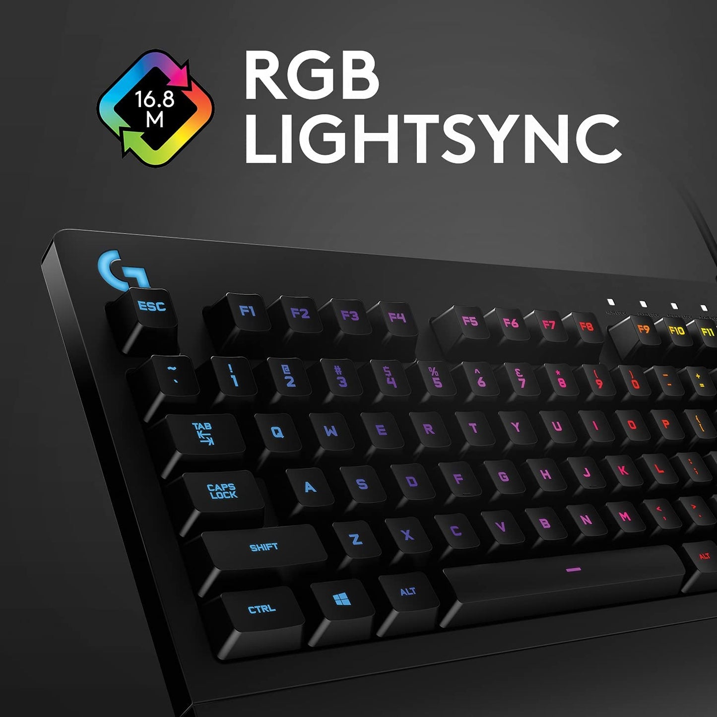 Teclado Gaming LOGITECH G213 PRODIGY, USB, QWERTY, Inglés, Negro, Multicolor