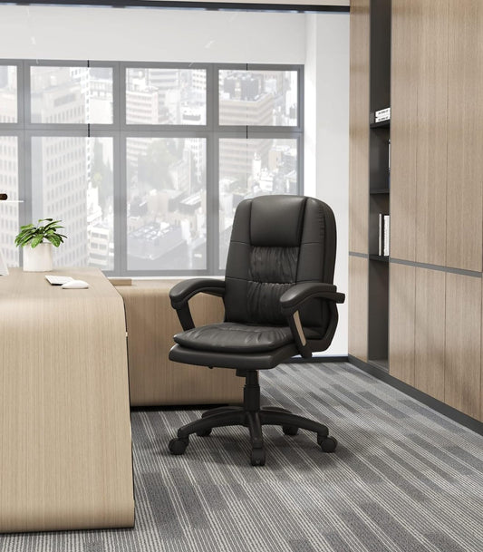 Silla Escritorio Oficina - Ejecutiva Piel Sintetica negro NG-YX-8660 NAC