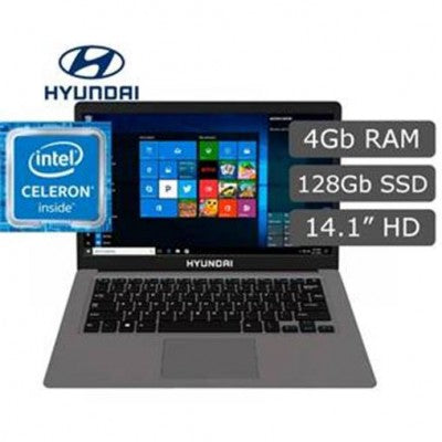 Laptops HYUNDAI HT14CC4S01, 14.1 Pulgadas, Intel Celeron, N4000, 4 GB, Windows 11 Home, 128 GB