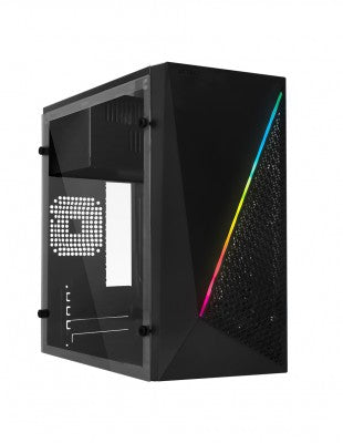Gabinete ACTECK KIOTO GC460 RGB ESSENTIAL, Gabinete, Micro-ATX, Mini-ITX, Negro, 500 W