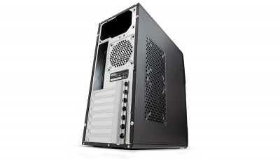 Gabinete VORAGO GAB-100k, ATX, Media torre, ATX, Micro-ATX, Mini-ITX, Negro, 500 W 4xUSB 2.0 , c/llave de seguridad