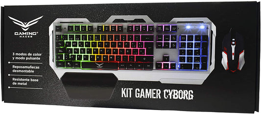Kit de Teclado y Mouse Gaming Naceb Technology NA-0911, USB, Negro