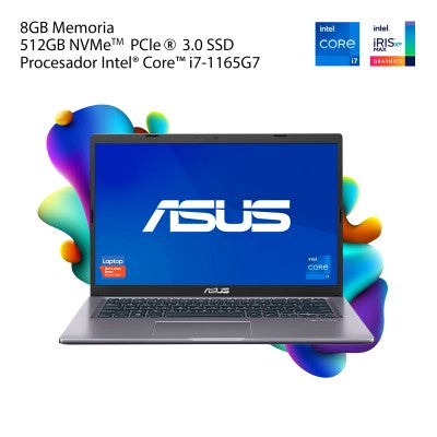 Computadora Portátil ASUS VivoBook F415, 90NB0TT2-M14750, F415EA-i78G512-H1, W11 Home, Slate Grey, 14" FHD, Intel Core i7-1165G7, 8GB, 512GB SSD