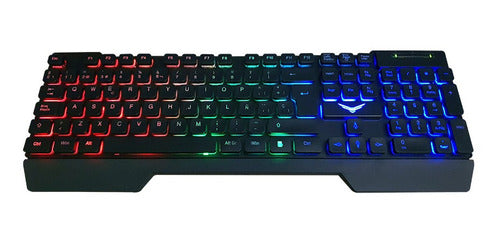 Kit Teclado y mouse Gamer Naceb Fallen (NA-0951), Retroiluminado, Teclado y Mouse