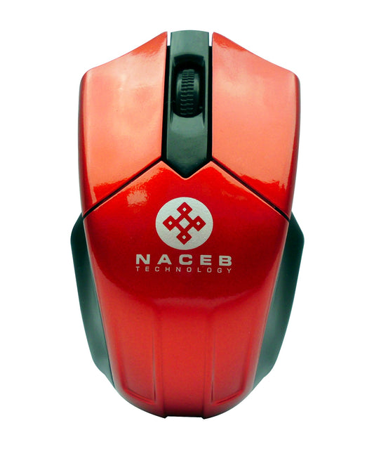 Mouse Naceb Technology, Rojo, 3 botones, Óptico, 1200 DPI