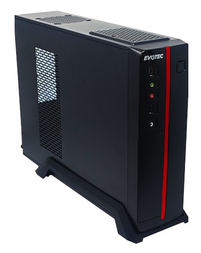 Gabinete EVOTEC Viena Slim, Gabinete, m-ATX, Negro, 600 W