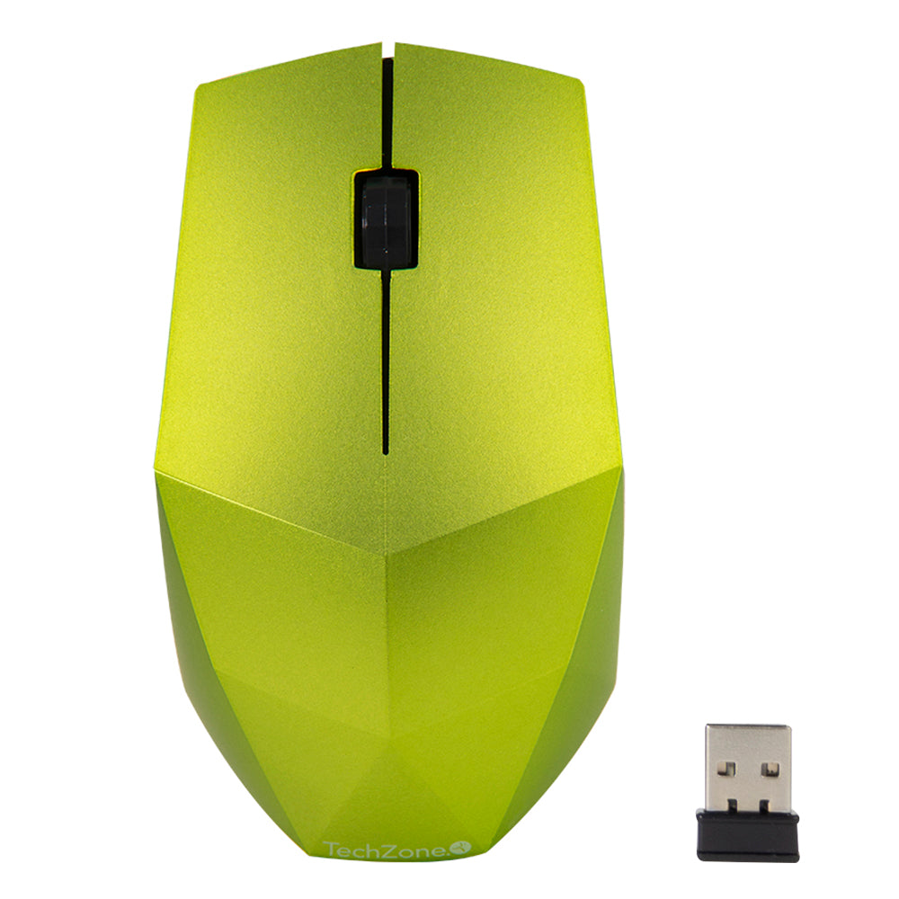 Mouse Inalámbrico Prisma TechZone TZ19MOU03-INA Verde, 3 botones,1200 DPI