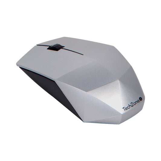 Mouse Inalámbrico Prisma TechZone TZ19MOU04-INA Plata, 3 botones, 1200 DPI
