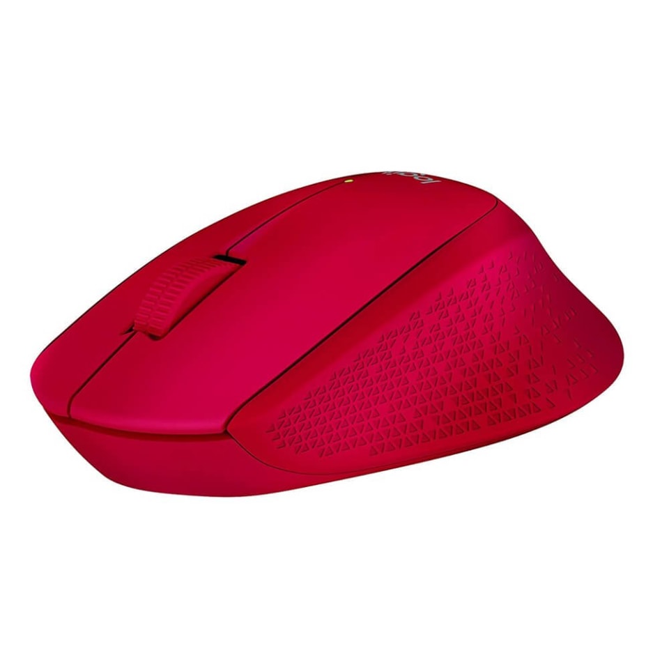 Mouse LOGITECH M280, Rojo, 3 botones, USB, Óptico, 1000 DPI
