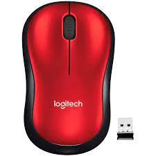 Mouse LOGITECH M185, Rojo, 3 botones, RF inalámbrico, Óptico, 1000 DPI