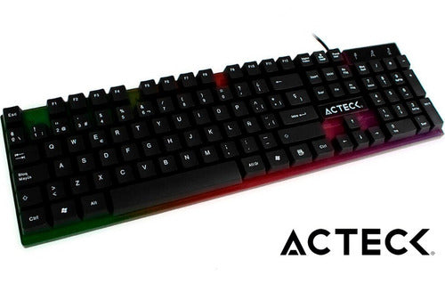 Teclado Gaming ACTECK Aurean X, USB, Estándar, Negro, Multicolor