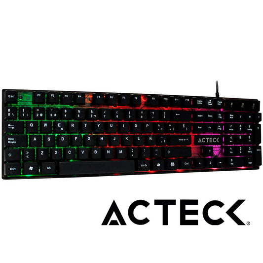 Teclado Gaming ACTECK Aurean X, USB, Estándar, Negro, Multicolor